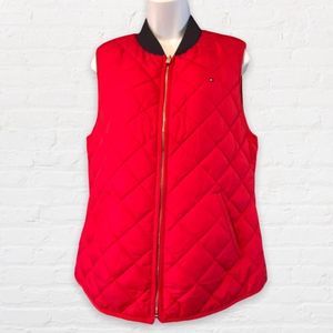 Tommy Hilfiger Red Puffer Vest with Pockets